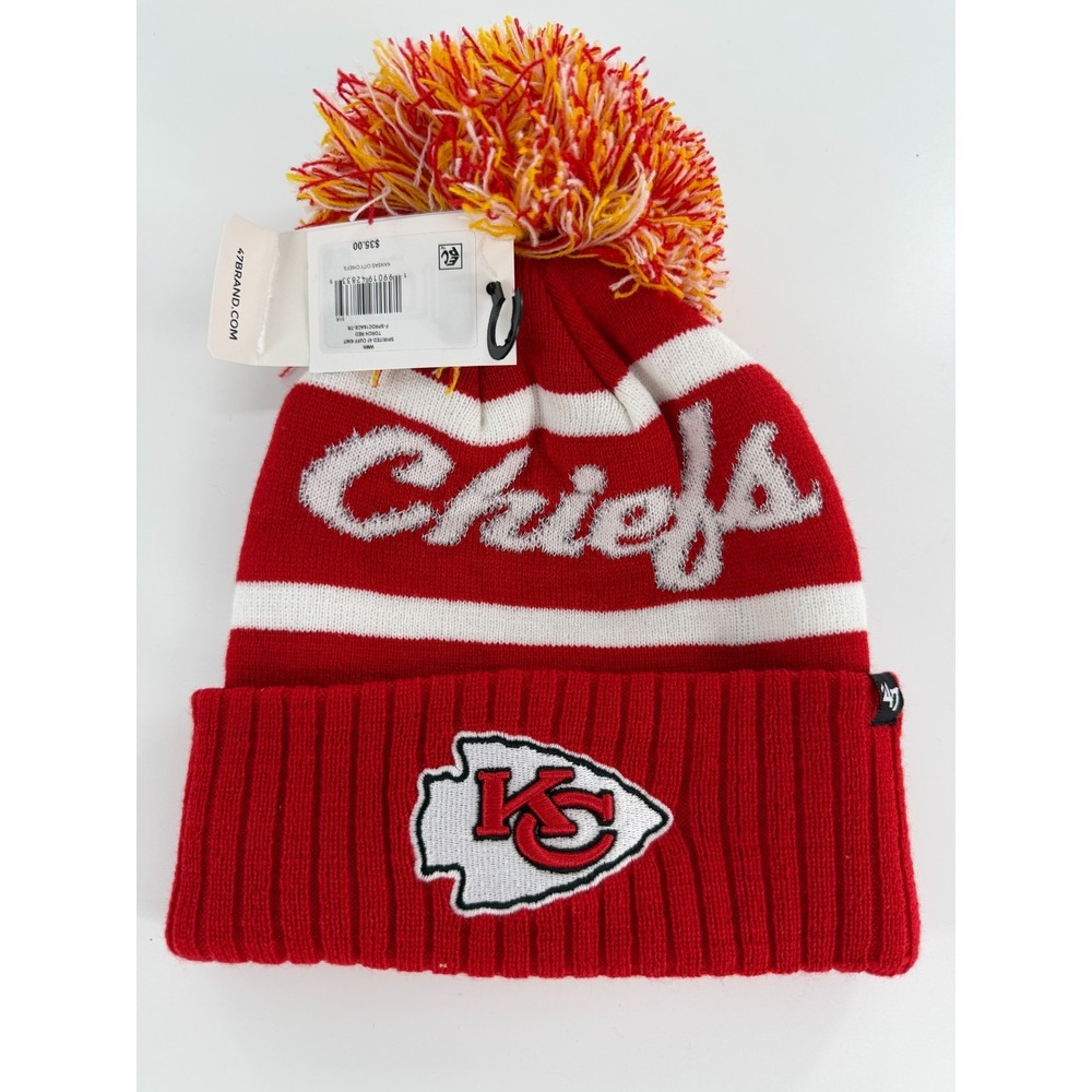 '47 Brand Kansas City Chiefs 2025 Torch Red Spirited Cuffed Knit Beanie Womens
